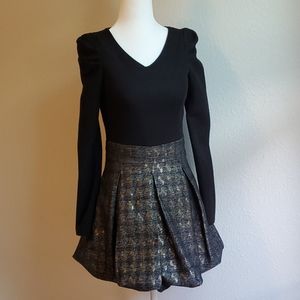 🥠Long Sleeve Black Dress with gold skirt Size 0